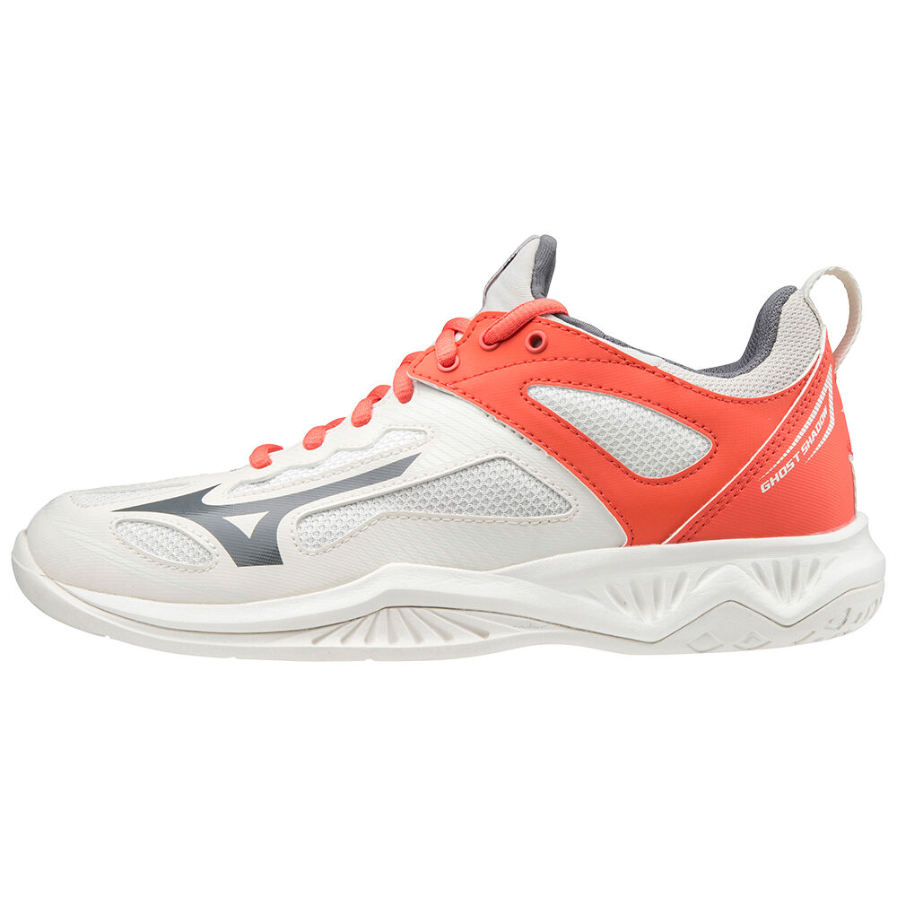 Damske Hadzanarske Tenisky Mizuno Ghost Shadow Biele/Koralove Vypredaj XWPB46587